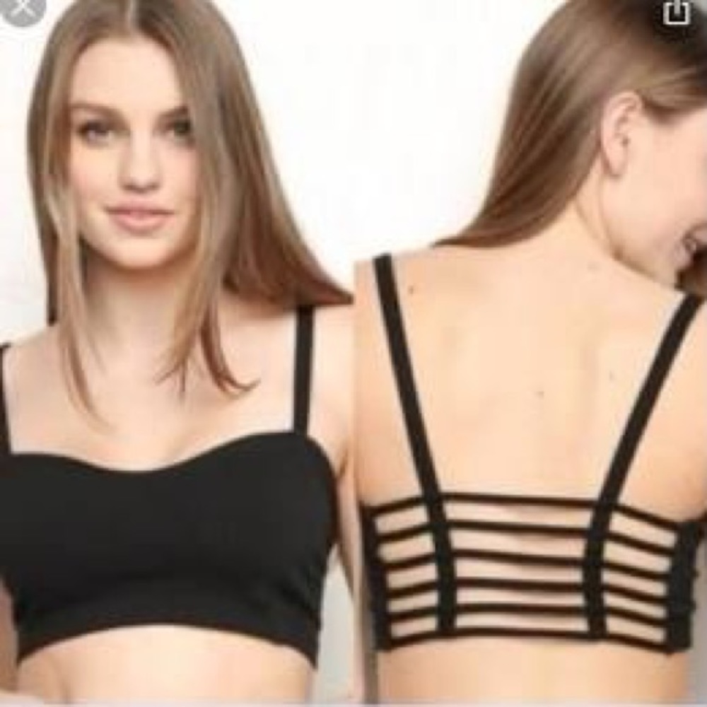 Black bralette with striped back Brandy Melville